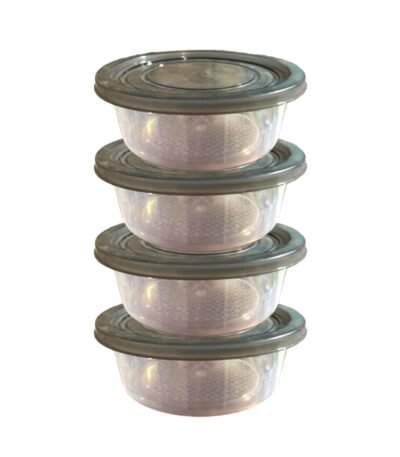 Storage Container & Jar Plastic Set of 4 Grey