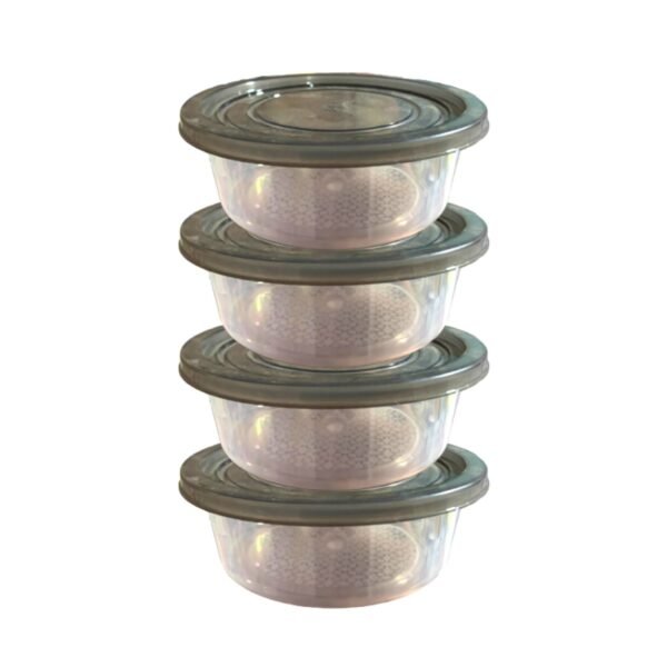 Storage Container & Jar Plastic Set of 4 Grey