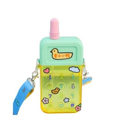 Water Bottle With Straw Yellow 300ml