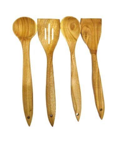 4 Pcs Wooden Spatula Wooden Spoon Set