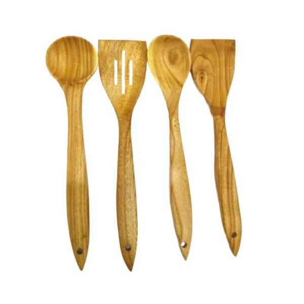 4 Pcs Wooden Spatula Wooden Spoon Set