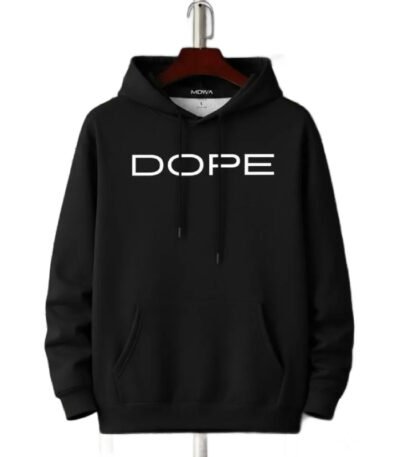 Men's Cotton Printed Hoodie Black