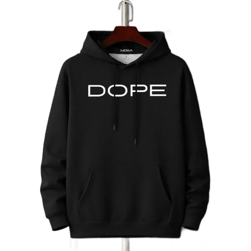 Men's Cotton Printed Hoodie Black