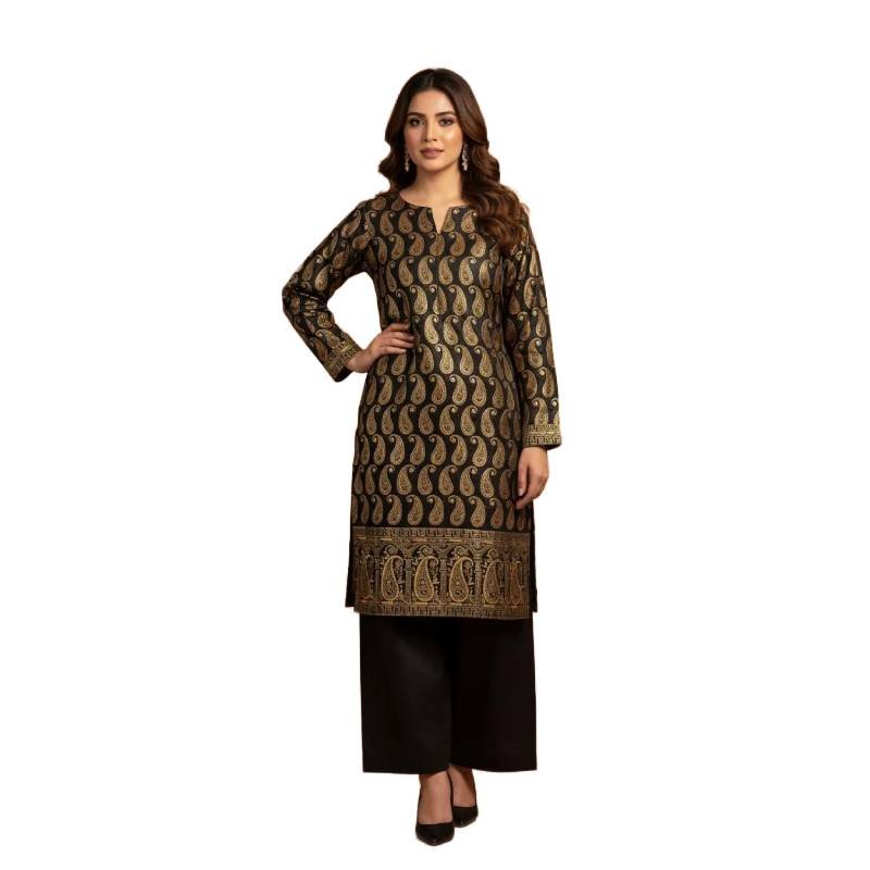 2 Pcs Women's Unstitched Block Printed Suit