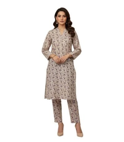 2 Pcs Women's Unstitched Printed Suit