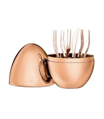 6pcs Fruit Fork Holder Egg Rose Gold