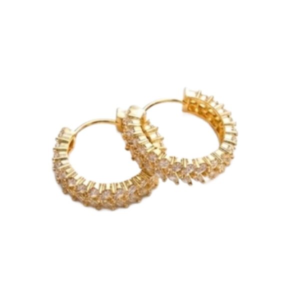 Gold Plated Crystal Hoop Earrings