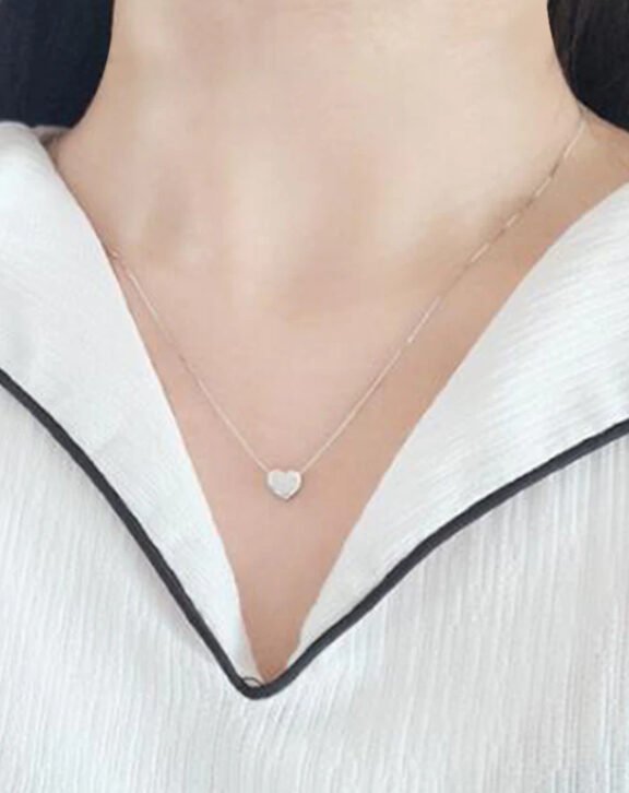 White Tiny Heart Love Locket