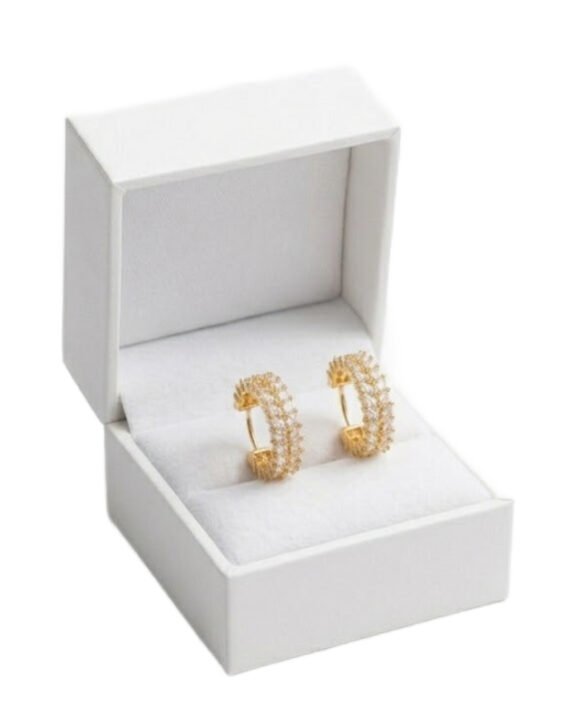 Gold Plated Crystal Hoop Earrings