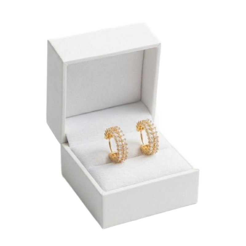 Gold Plated Crystal Hoop Earrings