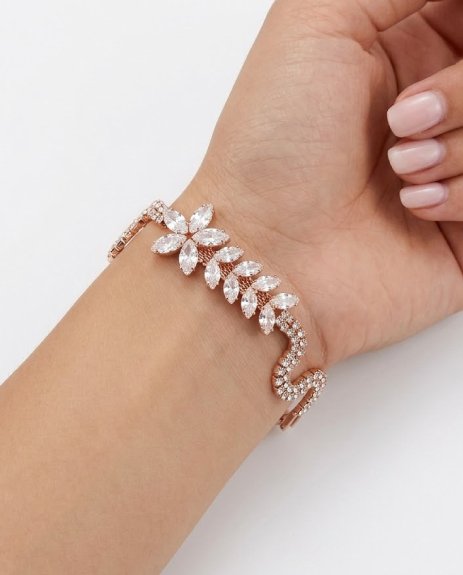 Rose Gold Charm Crystal Bracelet