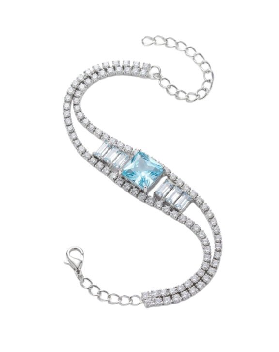 Elegant Blue Crystal Double Layer Bracelet
