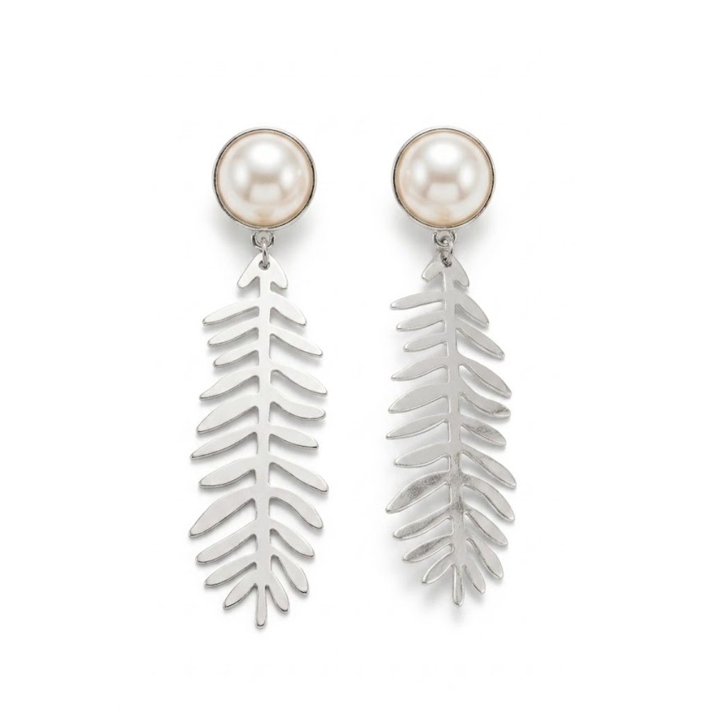 Leaf Drop Silver Earring