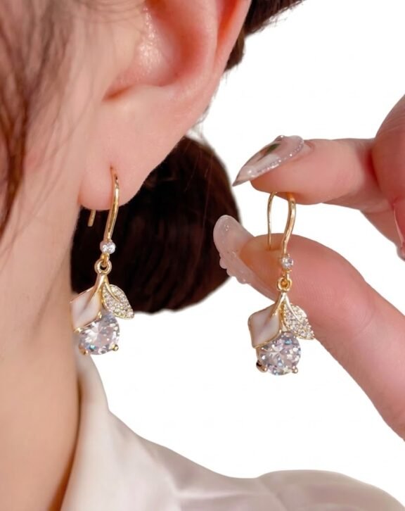Double Leaf Drop Earrings